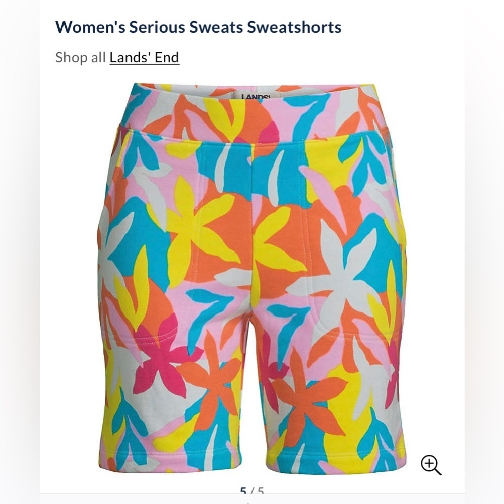 Serious Sweats Floral Shorts by Lands End